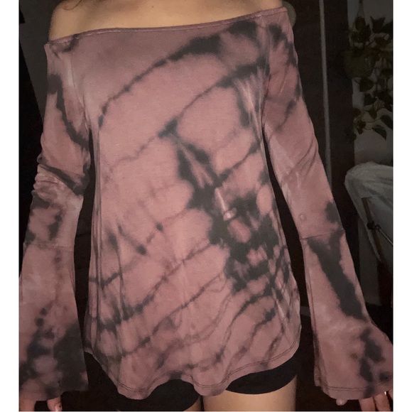 brown long sleeve bleach tie dye - Picture 1 of 3
